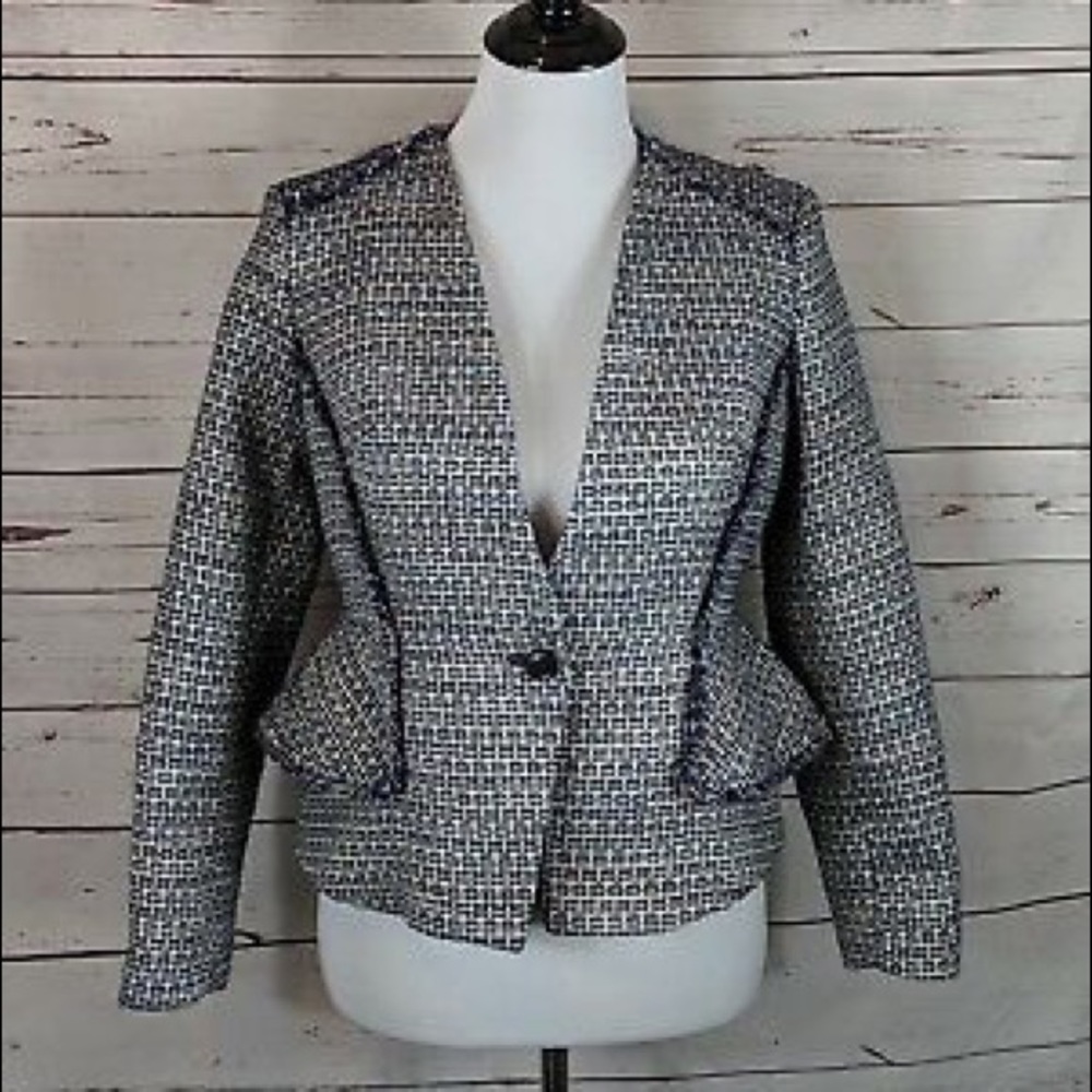 Tweed peplum blazer — Banana Republic